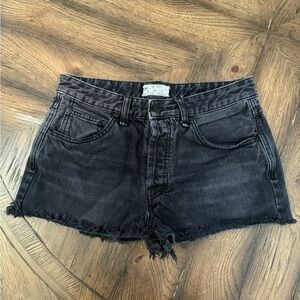 FREE PEOPLE Black Denim Shorts Size 27
